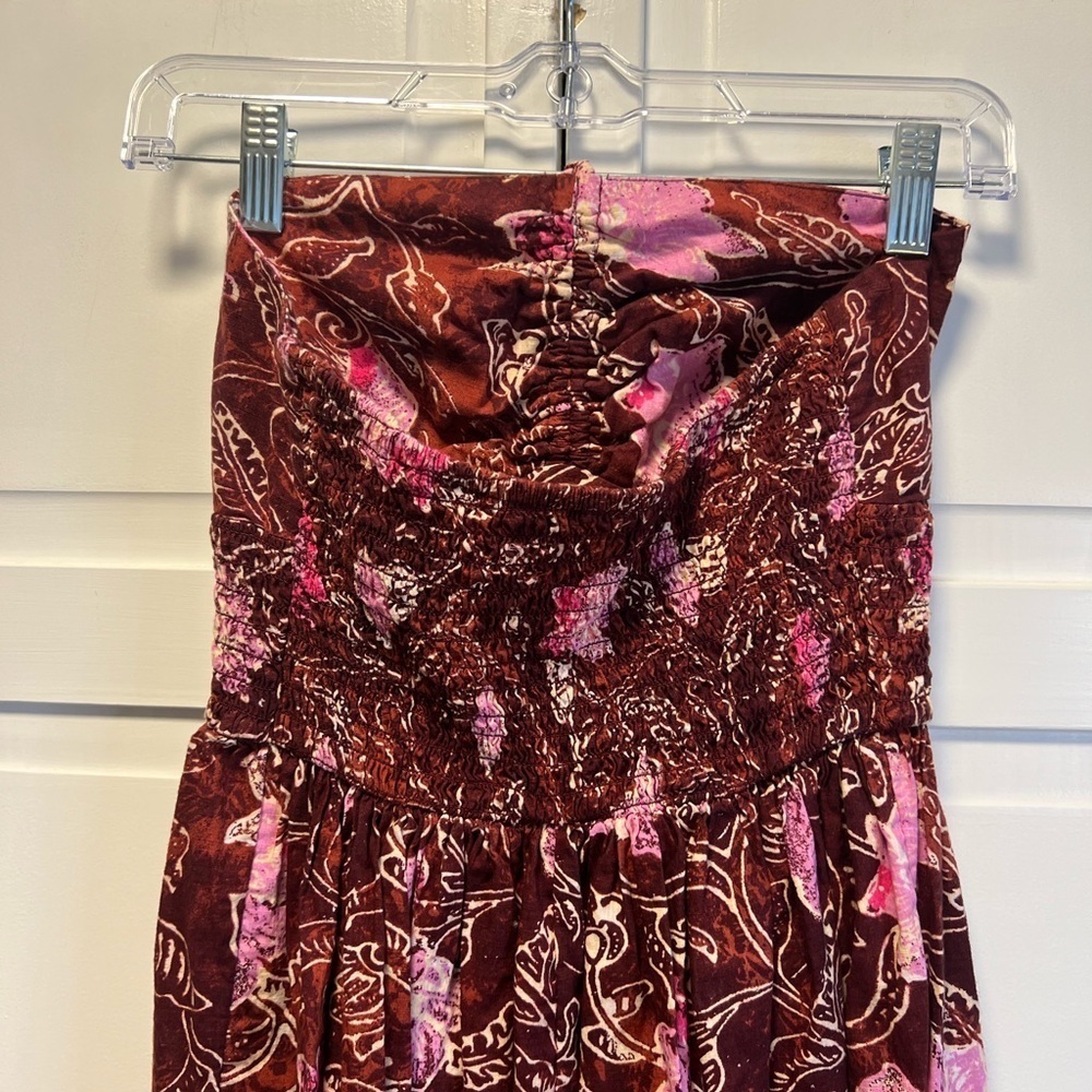 Free People Iris Halter Jumpsuit Size XS-S (NO SIZE TAG )Color Brown And Pink - Picture 8 of 14